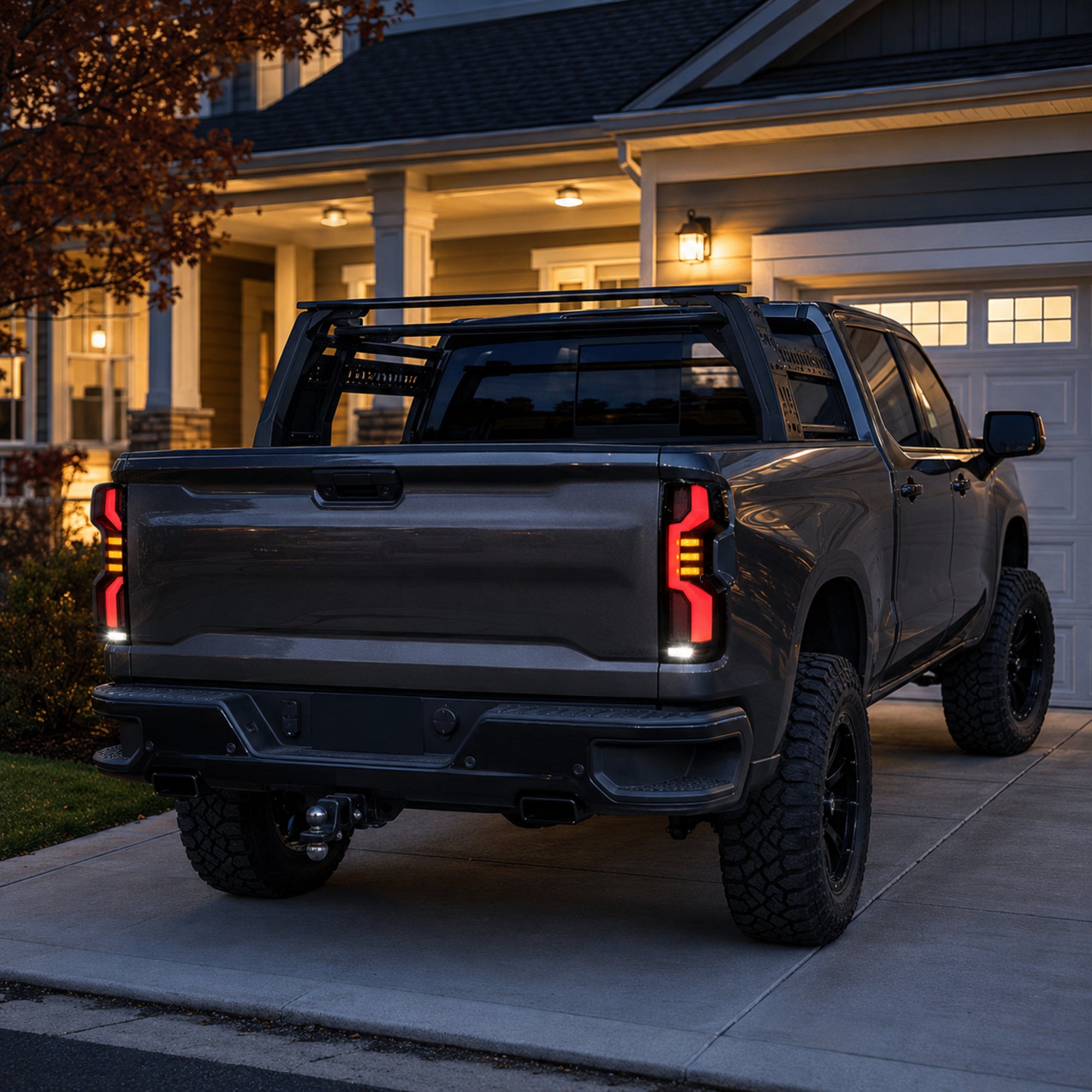 2019-2023 Chevrolet Silverado 1500 Sequential LED Tail Lights — smoked scene10 - T-SILV19-CW