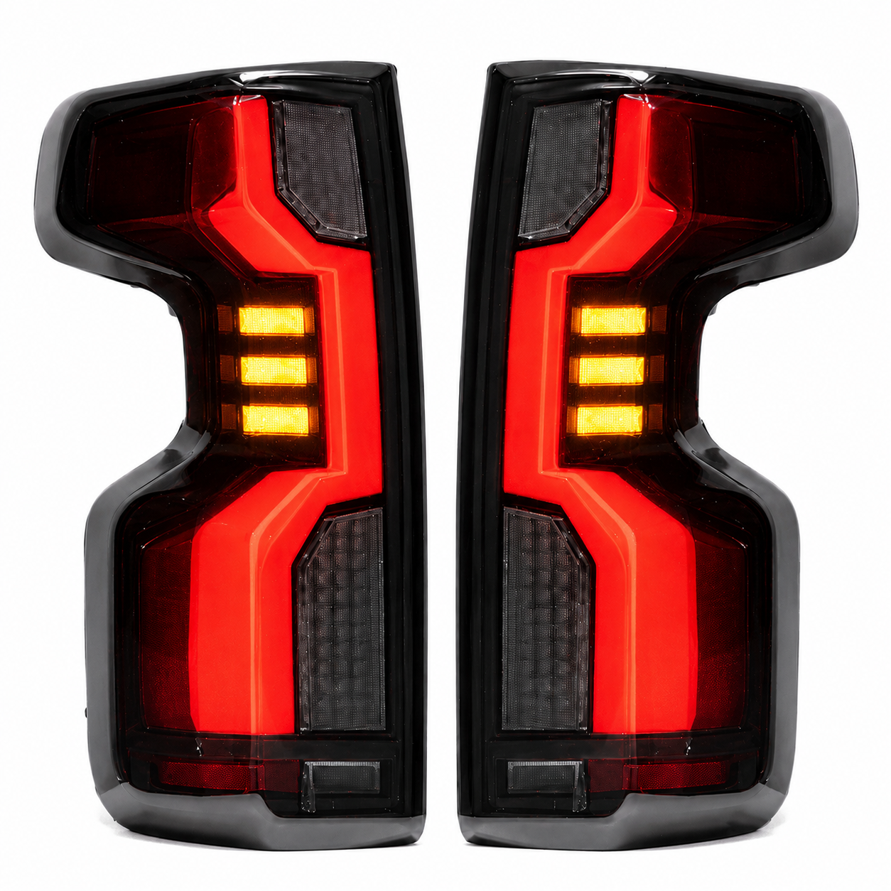 2019-2023 Chevrolet Silverado 1500 LED Tail Lights | Smoke Red Halo, Sequential