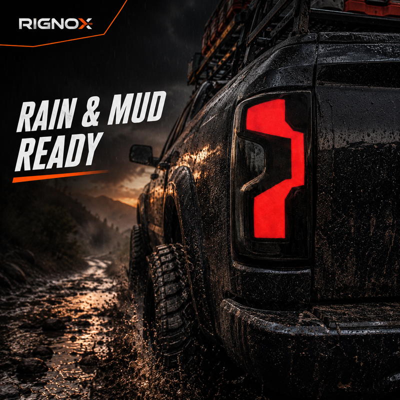 2019-2023 Chevrolet Silverado 1500 Sequential LED Tail Lights — smoked rain mud offroad - T-SILV19-CW