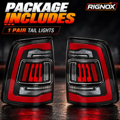 2019-2024 Ram 2500 3500 (5th Gen) Sequential LED Tail Lights Assembly — Pair — package includes — T-RAMHD19-CR