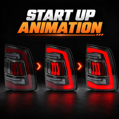 2019-2024 Ram 2500 3500 (5th Gen) Sequential LED Tail Lights Assembly — Pair — start up animation — T-RAMHD19-CR