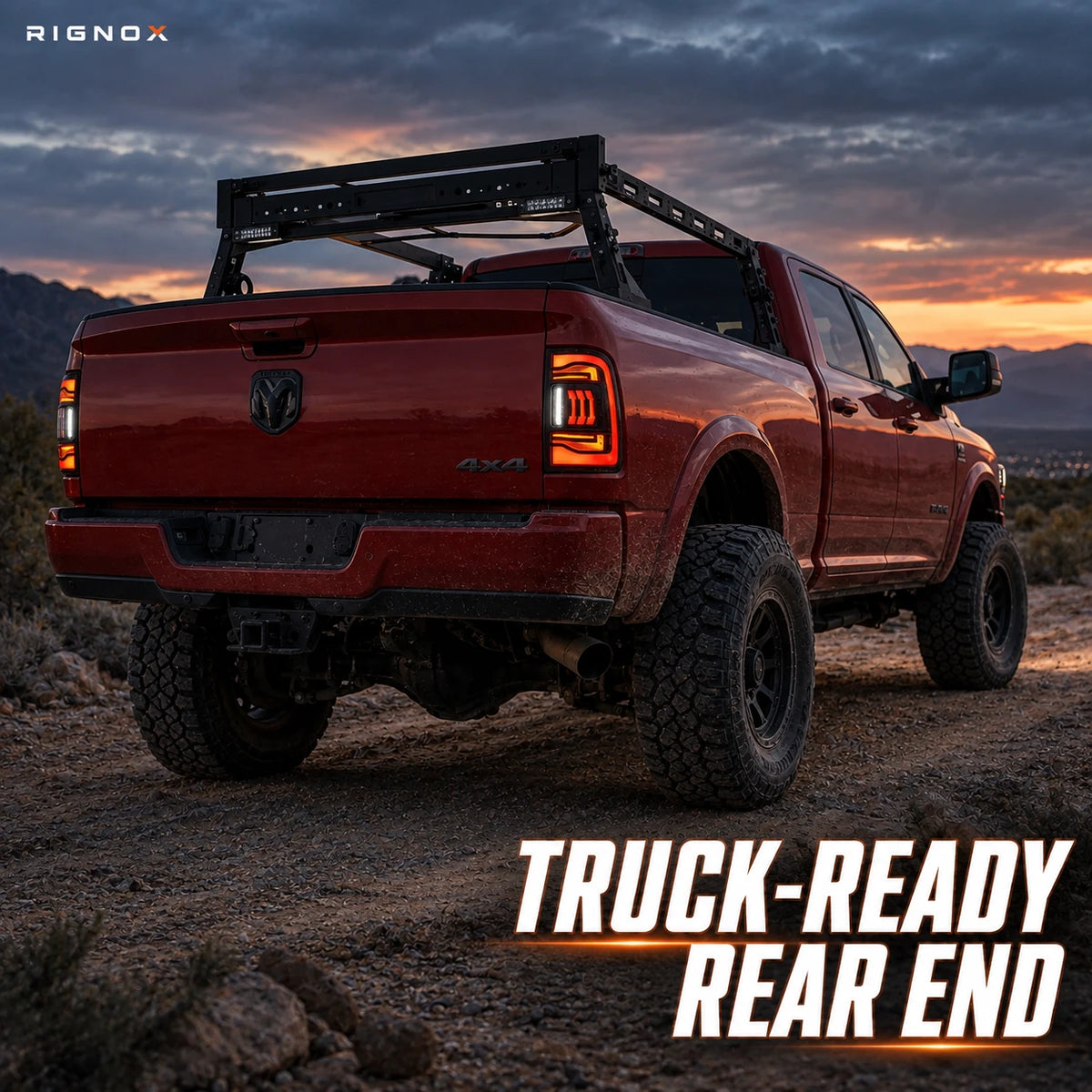 2019-2024 Ram 2500 3500 Sequential LED Tail Lights Assembly — truck-ready rear upgrade scene — T-RAMHD19