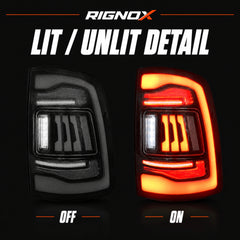 2019-2024 Ram 2500 3500 Sequential LED Tail Lights — clear white lit unlit supplement15