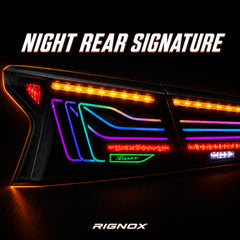 2019-2024 Nissan Altima Sequential LED Tail Lights — RGB lens closeup - T-ALT19-SRGB