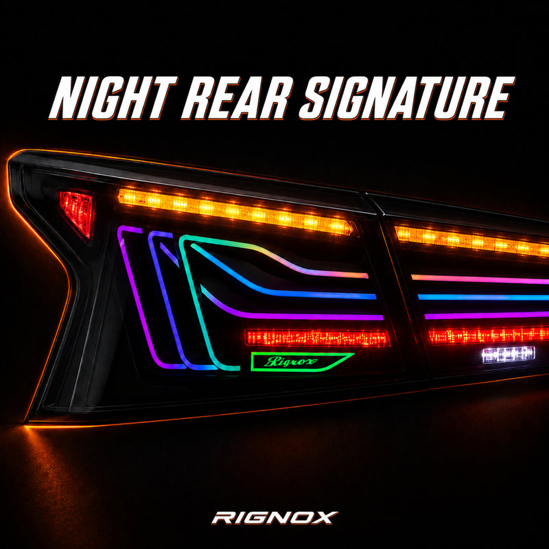 2019-2024 Nissan Altima Sequential LED Tail Lights — RGB lens closeup - T-ALT19-SRGB