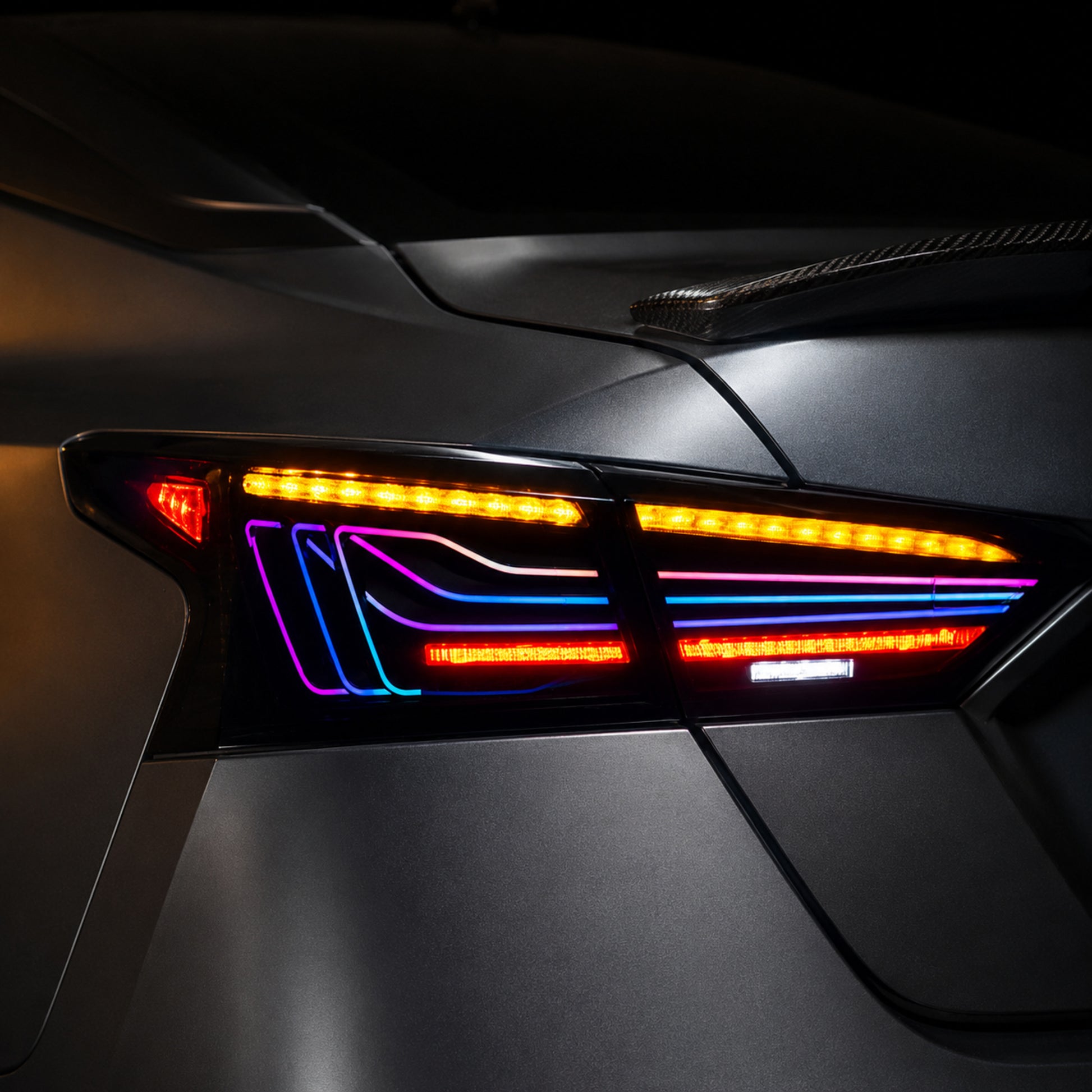 2019-2024 Nissan Altima Sequential LED Tail Lights — RGB light close up - T-ALT19-SRGB