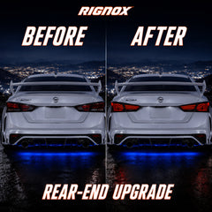 2019-2024 Nissan Altima Sequential LED Tail Lights — smoke red halo sequential before after upgrade - T-ALT19-SR