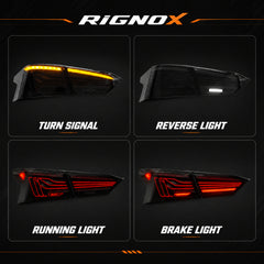 2019-2024 Nissan Altima Sequential LED Tail Lights — smoke red halo sequential light functions - T-ALT19-SR