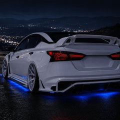 2019-2024 Nissan Altima Sequential LED Tail Lights — smoke red halo sequential rear installed scene - T-ALT19-SR
