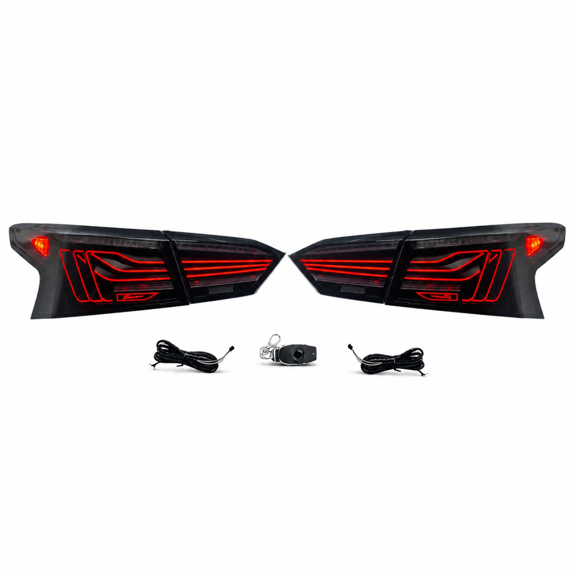 2019-2024 Nissan Altima Sequential LED Tail Lights — smoke red halo sequential white background main - T-ALT19-SR