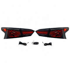 2019-2024 Nissan Altima Sequential LED Tail Lights — smoke red halo sequential white background main - T-ALT19-SR