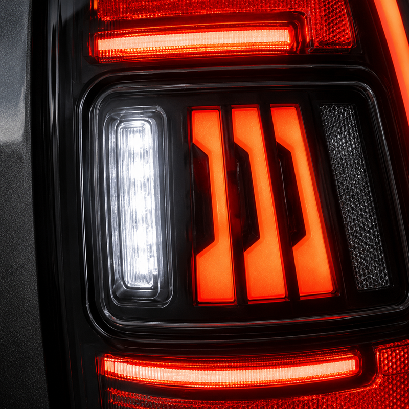 2019-2024 Ram 2500 3500 Sequential LED Tail Lights — clear white macro lens detail v2