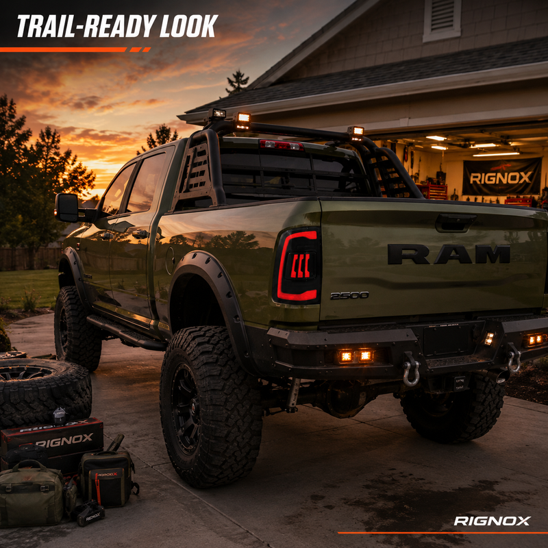 2019-2024 Ram 2500 3500 Sequential LED Tail Lights — smoked driveway build