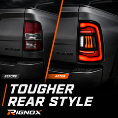 2019-2024 Ram 2500 3500 Sequential LED Tail Lights — smoked LED support