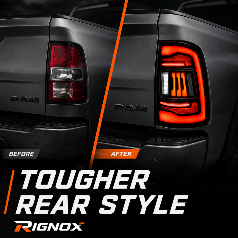 2019-2024 Ram 2500 3500 Sequential LED Tail Lights — smoked LED support