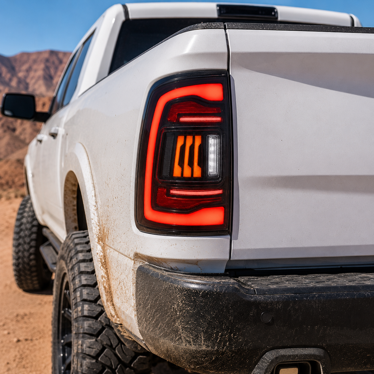 2019-2024 Ram 2500 3500 Sequential LED Tail Lights — smoked LED support