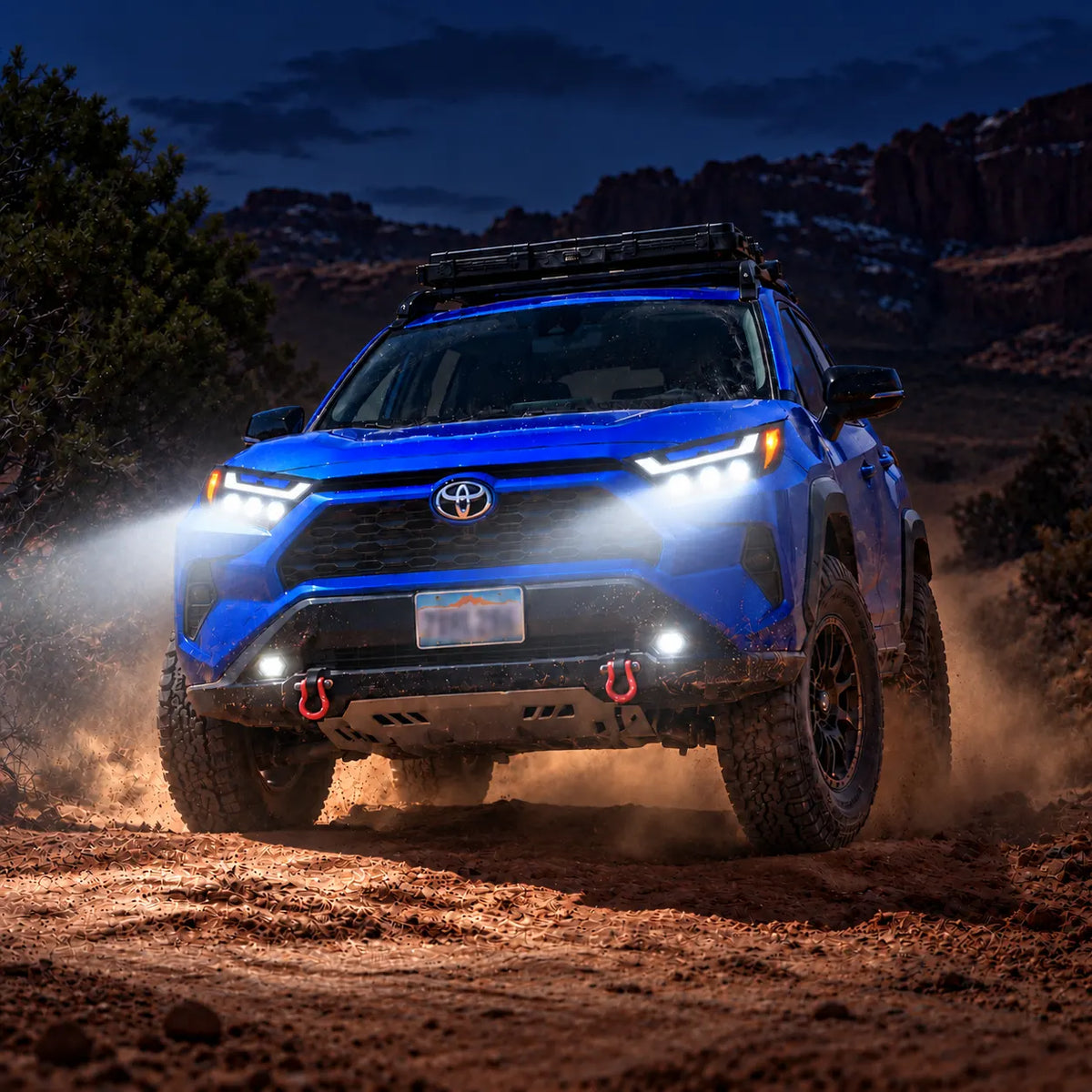 2019-2025 Toyota RAV4 (XA50) LED Triple Projector Headlights Assembly — Pair — Off-road night driving — H-RAV4-20