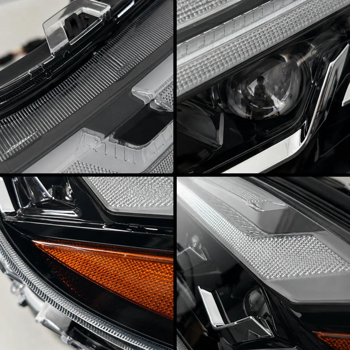 2019-2025 Toyota RAV4 (XA50) LED Triple Projector Headlights Assembly — Pair — Headlight detail close-ups — H-RAV4-20