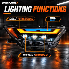 2019-2025 Toyota RAV4 (XA50) LED Triple Projector Headlights Assembly — Pair — Lighting function identification — H-RAV4-20