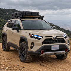 2019-2025 Toyota RAV4 (XA50) LED Triple Projector Headlights Assembly — Pair — White and blue DRL vehicle view — H-RAV4-20