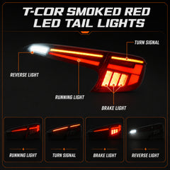 2019-2025 Toyota Corolla Hatchback & GR Corolla Sequential LED Tail Lights — smoked red function lighting modes — T-COR19