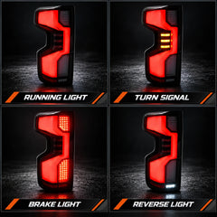2019-2026 Chevrolet Silverado 1500 / 2020-2023 2500HD/3500HD Sequential LED Tail Lights — lighting functions — T-SILV19-CW