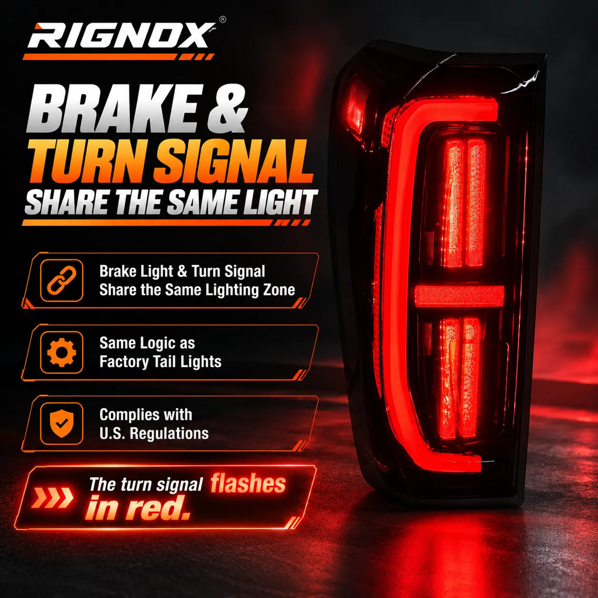 2019-2026 GMC Sierra 1500 & 2020-2023 Sierra 2500HD/3500HD (T1) LED Tail Lights Assembly — Pair — Brake & Turn Signal — T-SRA19-SR