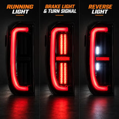 2019-2026 GMC Sierra 1500 & 2020-2023 Sierra 2500HD/3500HD (T1) LED Tail Lights Assembly — Pair — Light Functions — T-SRA19-SR