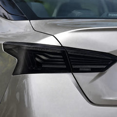 2019-2026 Nissan Altima Sequential Laser LED Tail Lights Assembly — 4-Piece Set — smoked lens lights off close-up — T-ALT19-SRGB