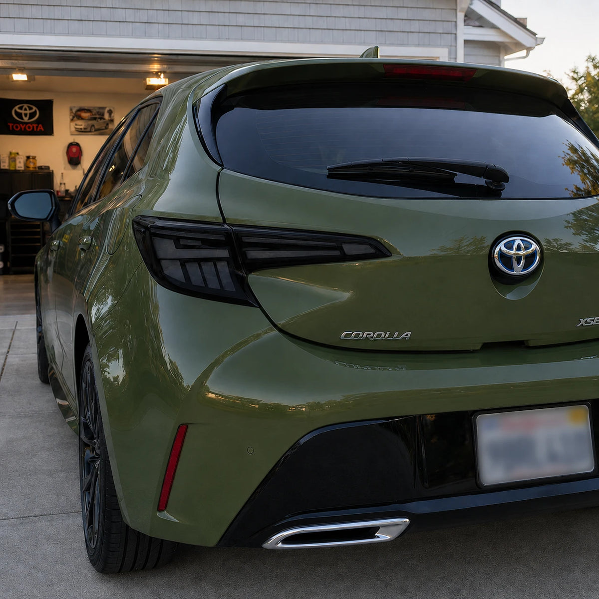 2019-2026 Toyota Corolla Hatchback and GR Corolla Sequential LED Tail Lights — house front parking light-off — T-COR19-SW