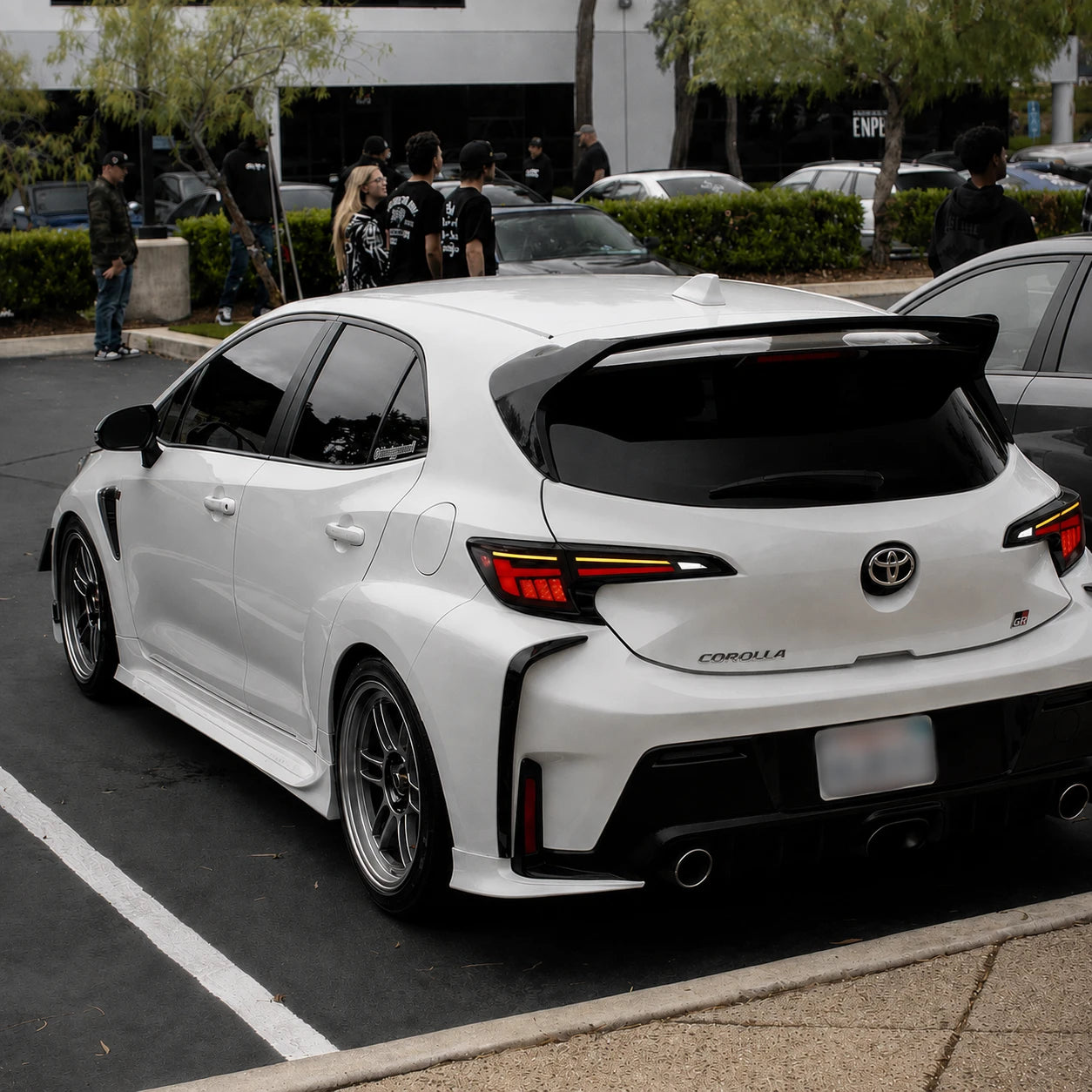 2019-2026 Toyota Corolla Hatchback and GR Corolla Sequential LED Tail Lights — parking view — T-COR19-SW