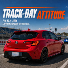 2019-2026 Toyota Corolla Hatchback and GR Corolla Sequential LED Tail Lights — track-day attitude — T-COR19-SW