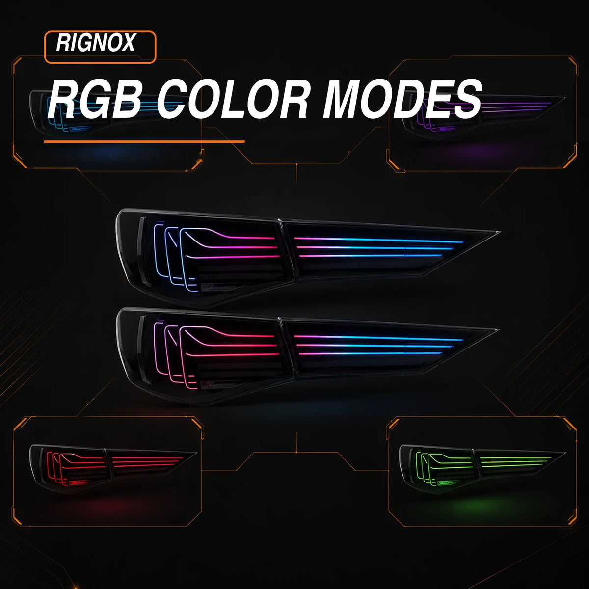 2020-2025 Nissan Sentra Sequential Laser LED Tail Lights — rgb color modes — T-SEN20-SRGB