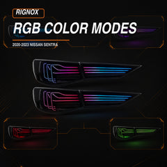 2020-2025 Nissan Sentra Sequential LED Tail Lights — rgblaser line sequential rgbcolors10 - T-SEN20-SRGB