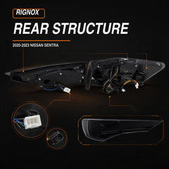2020-2025 Nissan Sentra Sequential LED Tail Lights — rgblaser line sequential rear structure16 - T-SEN20-SRGB