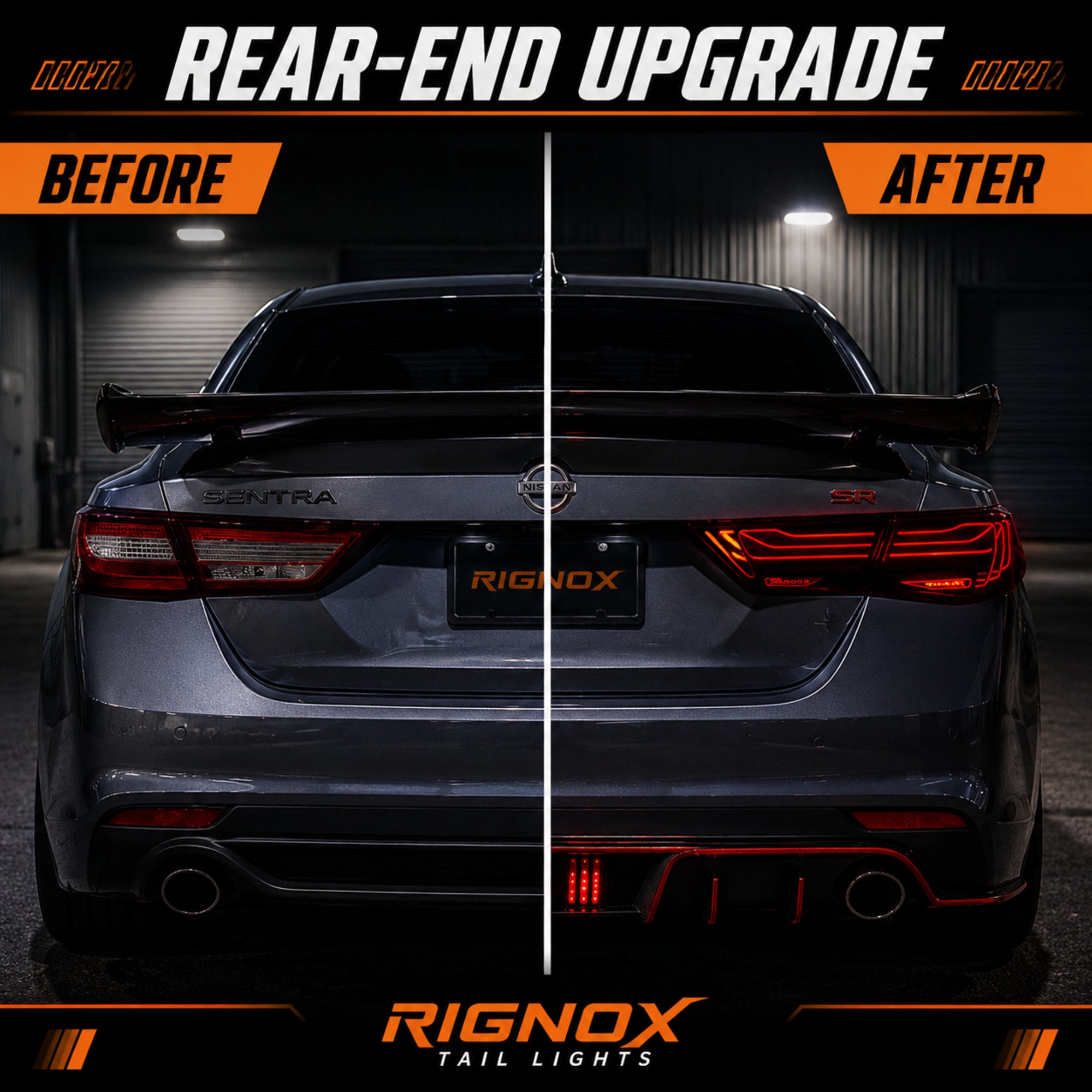 2020-2023 Nissan Sentra LED Tail Lights | RGB or Smoke White Laser Line, Sequential