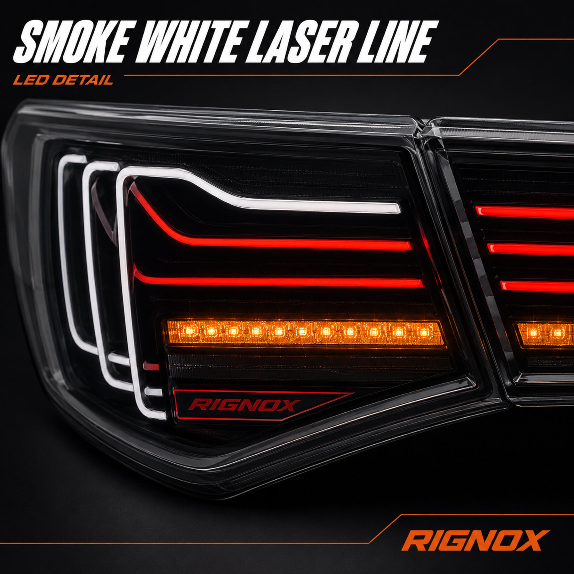 2020-2025 Nissan Sentra Sequential LED Tail Lights — smoke white laser line lens detail - T-SEN20-SW