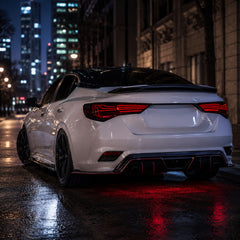 2020-2025 Nissan Sentra Sequential LED Tail Lights — smoke white laser line street rear view - T-SEN20-SW
