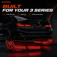 2019-2025 BMW 3 Series G20/G28/G80 M3 Sequential LED Tail Lights — clear red feature summary - T-3G20-RR