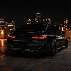 2019-2025 BMW 3 Series G20/G28/G80 M3 Sequential LED Tail Lights — clear red rear45 night - T-3G20-RR