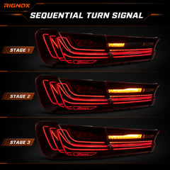 2019-2025 BMW 3 Series G20/G28/G80 M3 Sequential LED Tail Lights — clear red sequential turn signal - T-3G20-RR