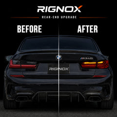 2019-2025 BMW 3 Series G20/G28/G80 M3 Sequential LED Tail Lights — smoke red before after upgrade - T-3G20-SR