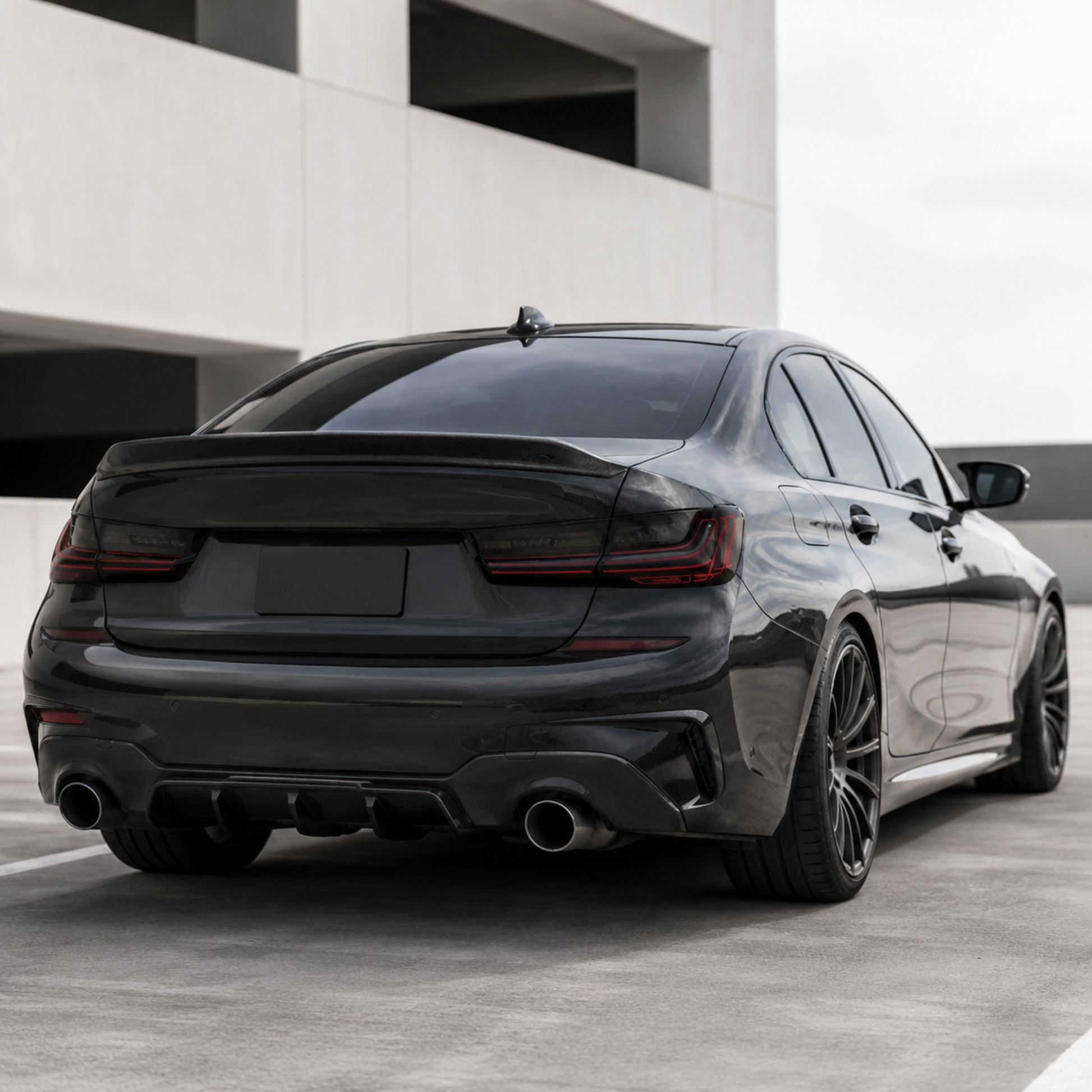 2019-2025 BMW 3 Series G20/G28/G80 M3 Sequential LED Tail Lights — smoke red daytime unlit rear - T-3G20-SR