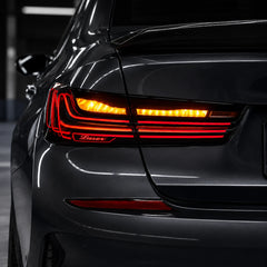 2019-2025 BMW 3 Series G20/G28/G80 M3 Sequential LED Tail Lights — installed detail — T-3G20-SR