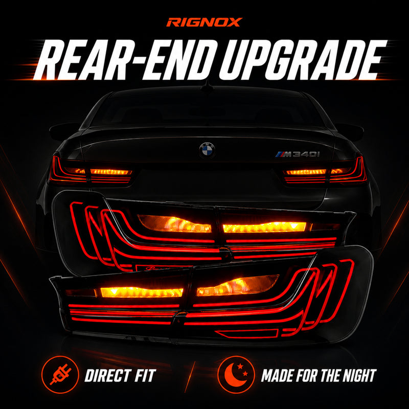 2019-2025 BMW 3 Series G20/G28/G80 M3 Sequential LED Tail Lights — smoke red key benefits - T-3G20-SR