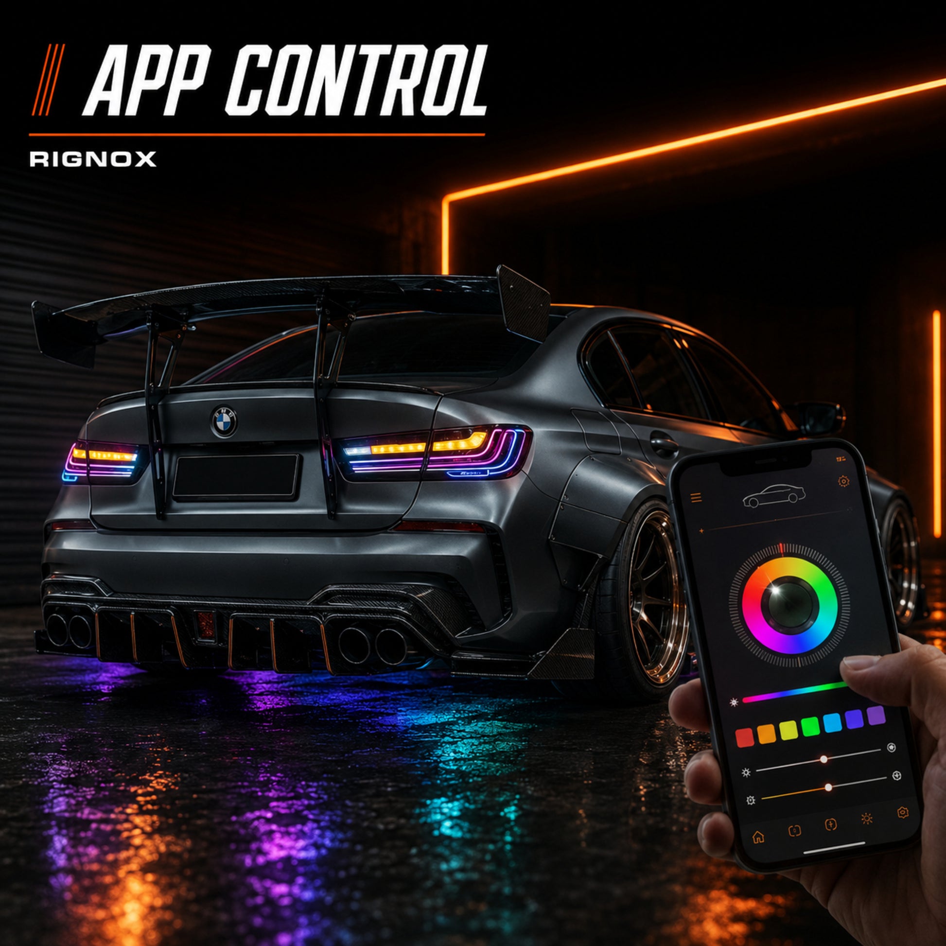 2019-2025 BMW 3 Series G20/G28/G80 M3 Sequential LED Tail Lights — smoke red RGB app control11 - T-3G20-SRGB
