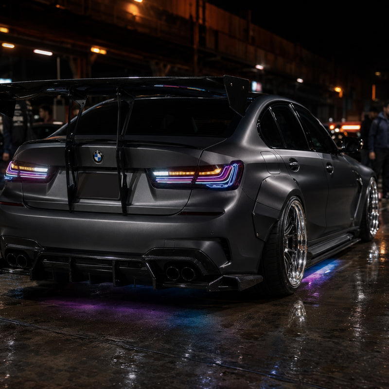 2019-2025 BMW 3 Series G20/G28/G80 M3 Sequential LED Tail Lights — smoke red RGB car meet04 - T-3G20-SRGB