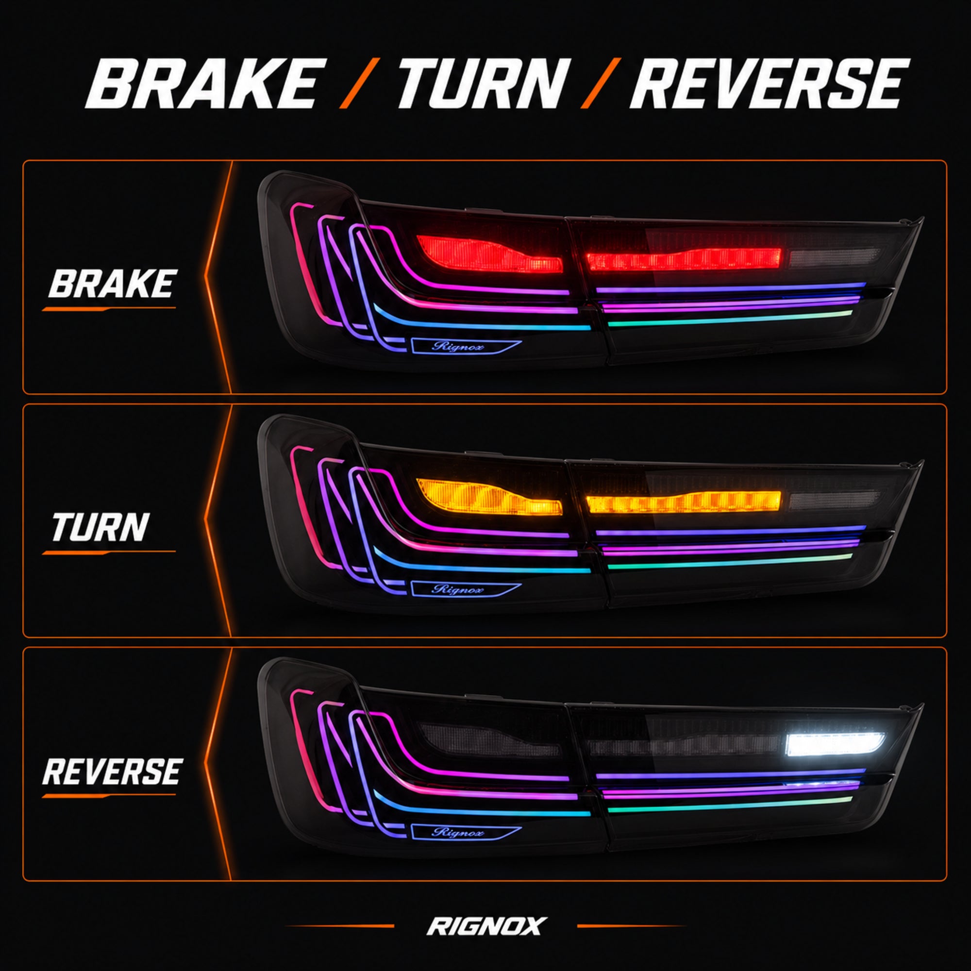 2019-2025 BMW 3 Series G20/G28/G80 M3 Sequential LED Tail Lights — smoke red RGB function12 - T-3G20-SRGB