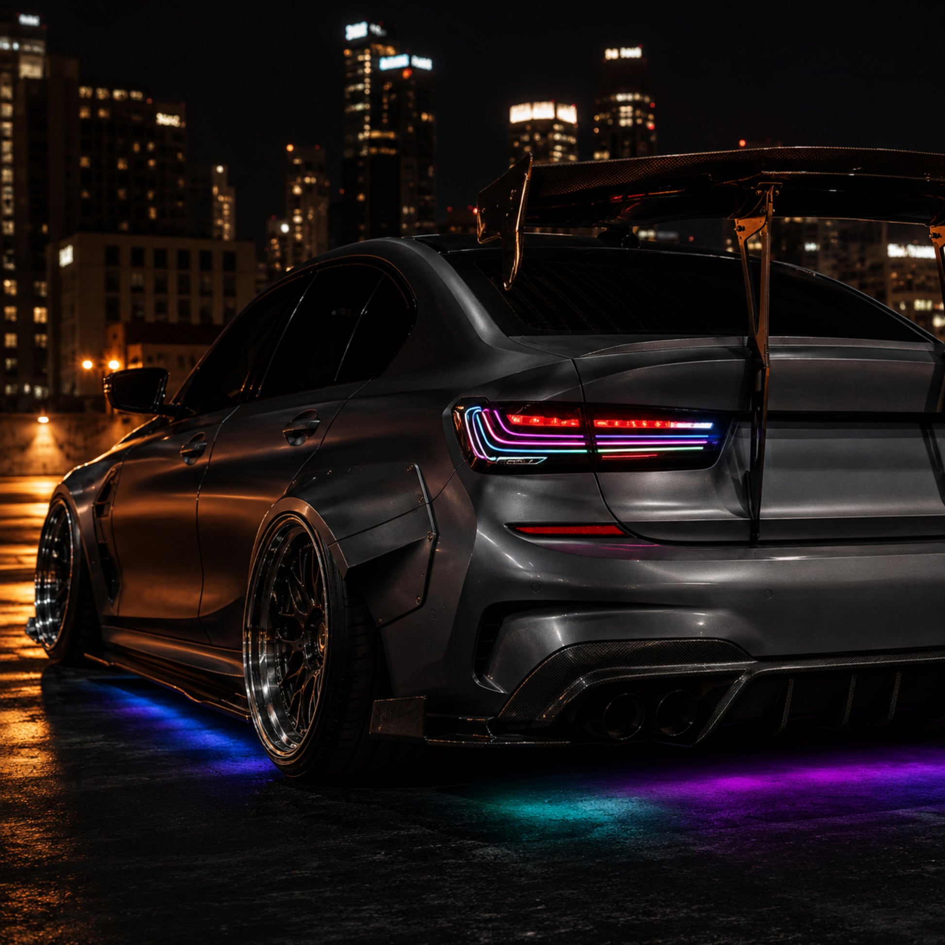2019-2025 BMW 3 Series G20/G28/G80 M3 Sequential LED Tail Lights — smoke red RGB rear4503 - T-3G20-SRGB
