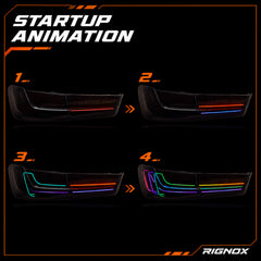 2019-2025 BMW 3 Series G20/G28/G80 M3 Sequential LED Tail Lights — smoke red RGB startup animation13 - T-3G20-SRGB